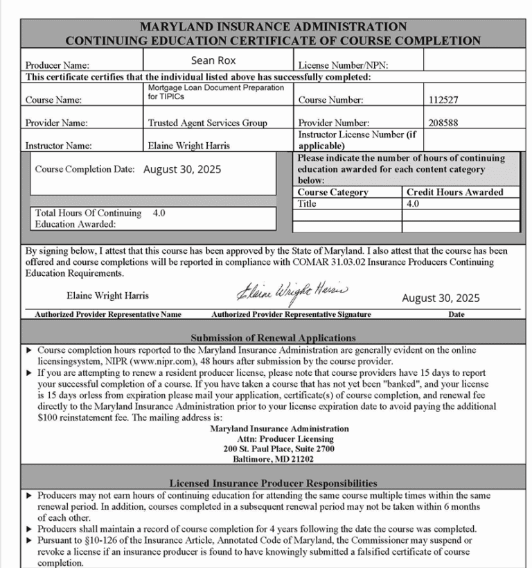 Maryland Insurance Continuing Education